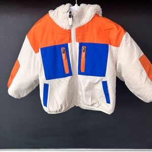 Old Navy Blue and Orange Reversible Fleece Jacket